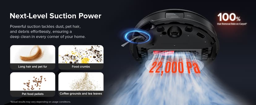 roborock Saros 10R Robot Vacuum and Mop, 22,000 Pa Suction, Zero-Tangling, 3.14’’ Ultra Slim, FlexiArm Riser Technology for Carpet & Floor, Corner & Edge Cleaning, Self-Emptying, Hot Air Drying, Black