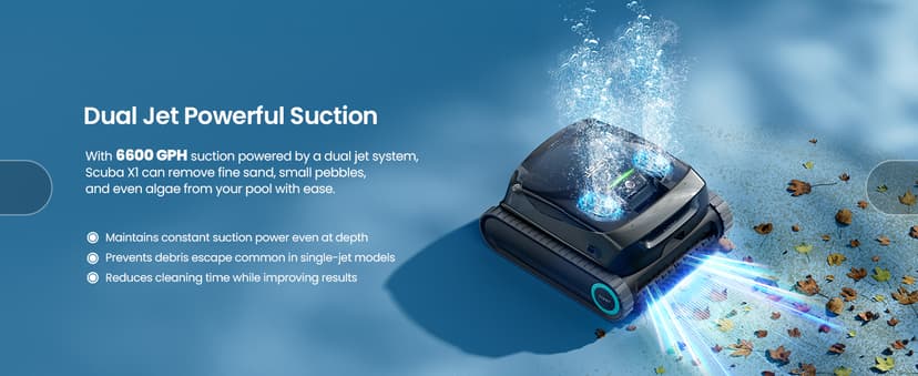 (2026 Upgrade) AIPER Scuba X1 Cordless Robotic Pool Cleaner with Micromesh Ultra-Fine Filter, Include Wireless Charging Dock, Cross Pattern Smart Navigation, Horizontal Waterline Scrubbing
