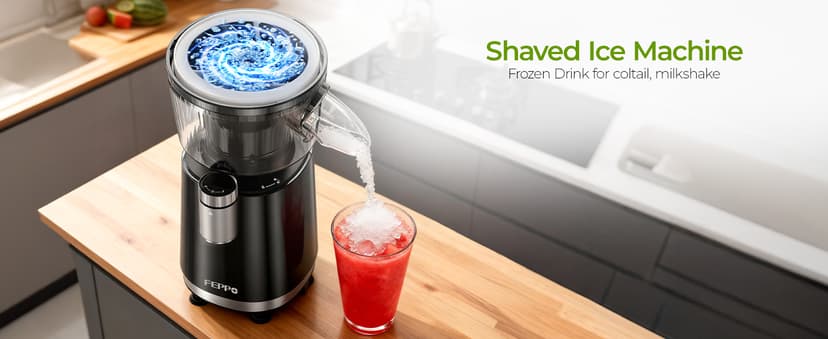 FEPPO Snow Cone Machine & Smoothie Blender 2 in 1, 700W Powerful Shaved Ice Machine Slushine Machine, Frozen Margarita Machine with Stainless Steel Blade, Smoothie Recipe, for Home Kitchen Party