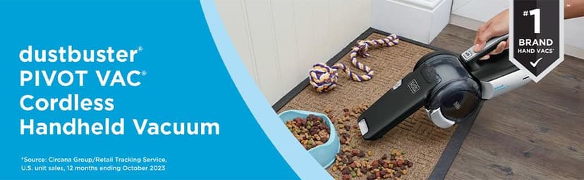 BLACK+DECKER dust buster PIVOT VAC Handheld Vacuum Cordless, Car Vacuum Portable Rechargeable, Extendible Crevice Tool and 200 Degree Pivoting Nozzle, Strong Suction, Lightweight (BDH2000PL)