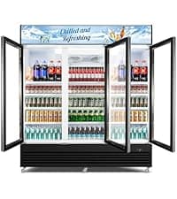Commercial Beverage Refrigerator, 24 Inch Beverage Fridge, 15 Cu. Ft. Drink Fridge, Display Refrigerator Glass Door, Commercial Display Fridge with Customizable Light Box for Shops, Restaurants, Bars