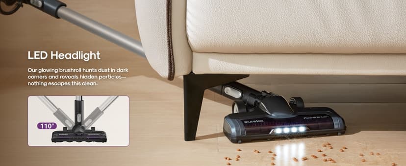 Eureka Cordless Vacuum Cleaner Lightweight, Stick Vacuum Rechargeable for Hardwood, Pet Hair, Black, ReactiClean 410
