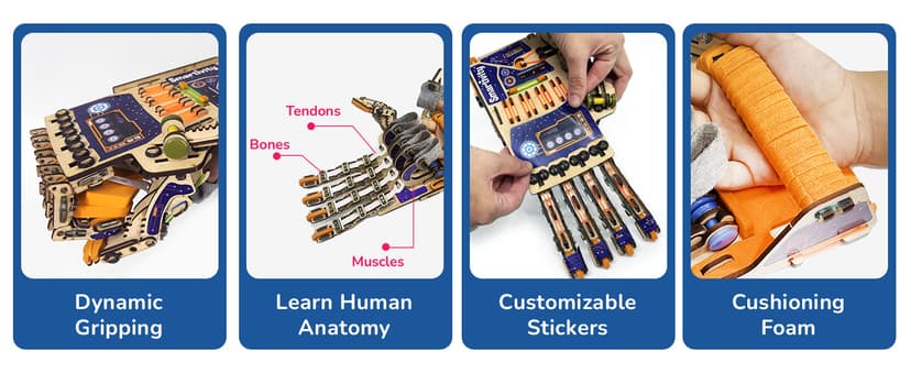 Smartivity DIY Robotic Mechanical Hand STEM Toy for Kids 8-9-10-11-12-13-14 Years Old | 2024 Parents Choice Award Winner I Birthday Gift for Boys & Girls | Engineering Kit for 8-14 Years Old