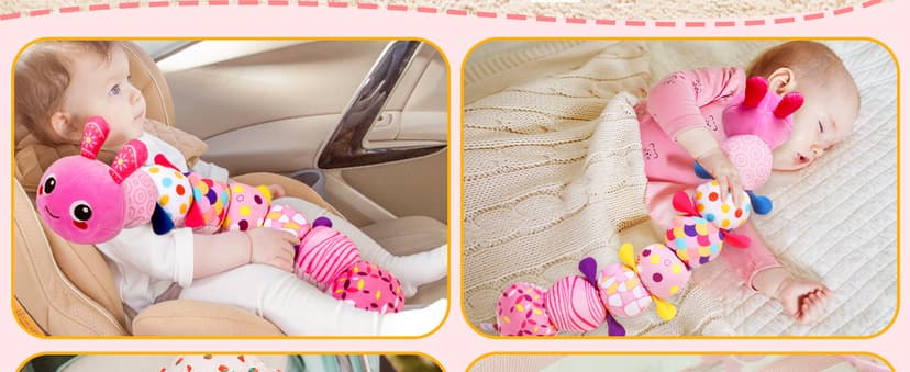 KMUYSL Baby Toys 0-6 6-12 Months, Sensory Music Animal Stuffed Toy for 0 1 2 3 4 5 6+ Months, Plush Toy with Crinkle and Rattles for Infant Newborn, Tummy Time Toys Gifts for 0-3-6-12 Month