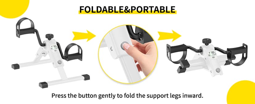 MOMODA Under Desk Bike Pedal Exerciser with LCD Display Portable Mini Exercise Bike for Arm and Leg