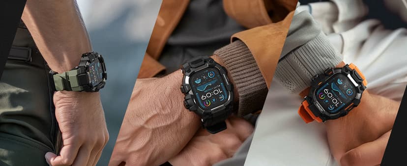 ULTIMAL Rugged Case with Band for Apple Watch 49mm,Compatible with Apple Watch Ultra 3/2/1, Military Grade Shockproof Bumper Cover for iWatch Tactical Band Men (Black, 49mm)