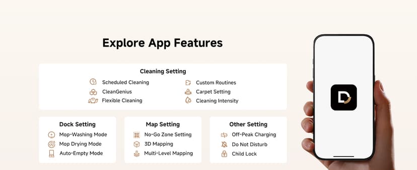 DREAME L40 Ultra Gen 2 Robot Vacuum and Mop with 25,000Pa Suction, Extendable Side Brush and Mop, All-in-One Self-Emptying & Cleaning Dock, Voice & App Control, Black