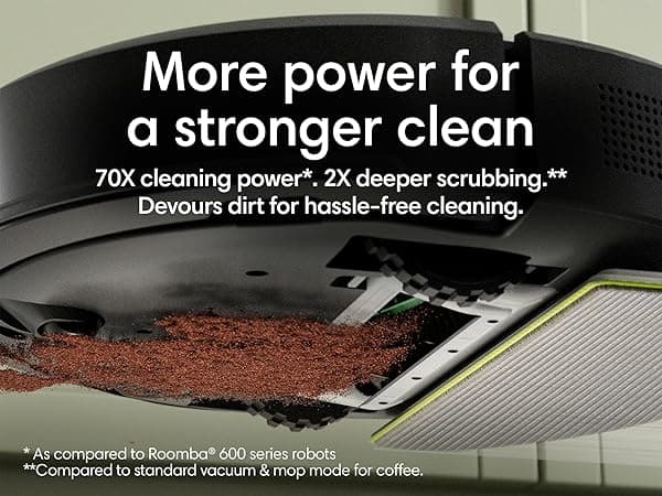 iRobot Roomba 105 Combo Robot Vacuum & Mop - Easy to use, Intense Power-Lifting Suction, LiDAR Navigation, Multiple Cleaning Modes, Avoids Mopping Carpets, Self-Charging