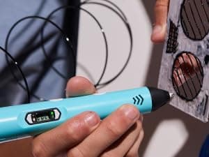 SCRIB3D P1 3D Printing Pen with Display - Includes 3D Pen, 3 Starter Colors of PLA Filament, Stencil Book + Project Guide, and Power adapter