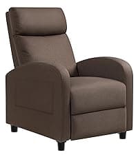 JUMMICO Recliner Chair Adjustable Home Theater Single Recliner Sofa Furniture with Thick Seat Cushion and Backrest Modern Living Room Recliners (Fabric, Aurora Grey)