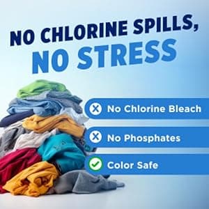 OxiClean White Revive Whitener & Stain Remover Liquid Additive, Water-Activated Oxygen Bleach for Laundry, 45 fl oz