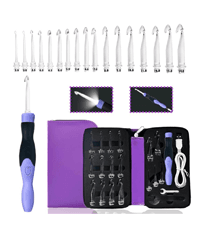 Yarniss Crochet Hooks,14 Size Crochet Set 2mm(B)-10mm(N), Ergonomic Crochet Hooks Set with Case for Beginner,Long Crochet Needles