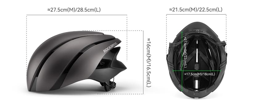 ROCKBROS Adult Bike Helmet Streamlined Aerodynamic, Comfortable Y - Shaped Strap Cycling Helmet for Larger Head Men Women Reflective Adjustable Webbing for Road & Mountain Biking