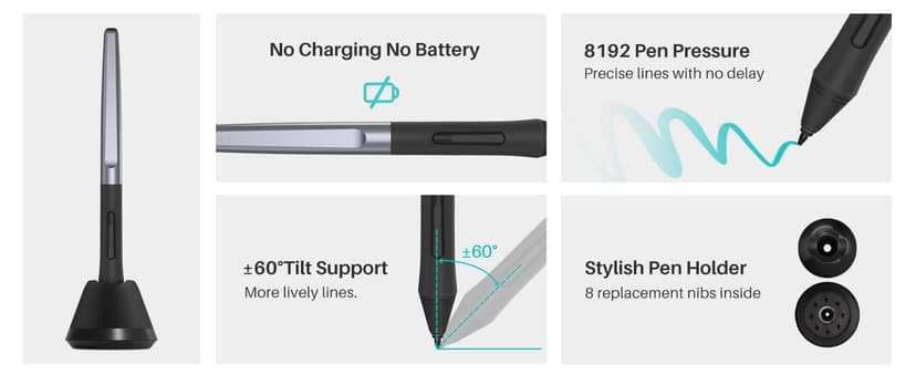 HUION Inspiroy H1060P Graphics Drawing Tablet with 8192 Pressure Sensitivity Battery-Free Stylus and 12 Customized Hot Keys, 10 x 6.25 inches Digital Art Tablet for Mac, Windows PC and Android