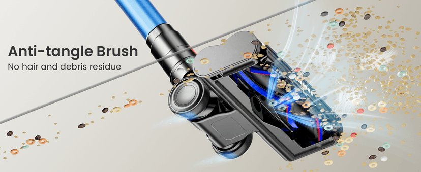 Kermoky Cordless Vacuum Cleaner, 650W 55KPA 70Mins Vacuum Cleaners for Home, Self-Standing Cordless Stick Vacuum with Anti-Tangle, Lightweight Wireless Vacuum for Hardwood Floor/Carpet/Pet Hair