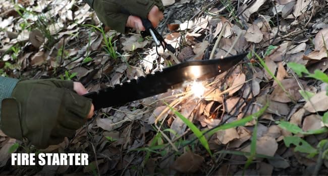 Mossy Oak Survival Hunting Knife with Sheath, 15-inch Fixed Blade Tactical Bowie Knife with Sharpener & Fire Starter for Camping, Outdoor, Bushcraft