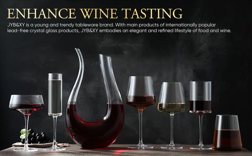 Red wine glasses 19oz Hand Blown Premium Crystal White square wine glass set of 4 Unique Large Wine Glasses Long Stem for men or women Wedding, Anniversary, Christmas Gift Box Give away gifts