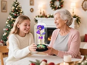 Childom Birthday Gifts for Women,Flowers for Delivery Prime,Colorful Rainbow Light Up Rose in A Glass Dome,Christmas Rose Gifts for Her Mom Women Wife Girl Grandma on Christmas Anniversary Valentines
