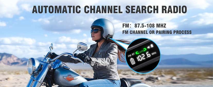 Motorcycle Helmet Bluetooth Headset, C6 Helmet Speakers with 2 Type Mics, Intercom/Hands-Free Call/Music/Waterproof/Noise Cancellation/Wake Up Siri, Suitable for Motorcycles, Skiing, and Cycling