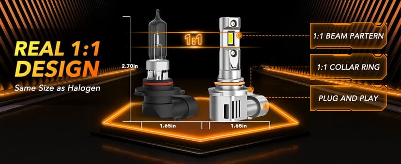 OXILAM 9005/HB3 LED Bulbs 40000LM 900% Ultra-Bright, 3 Min Quick Install, 20 Years Lifespan, No Flicker, 99% Compatibility