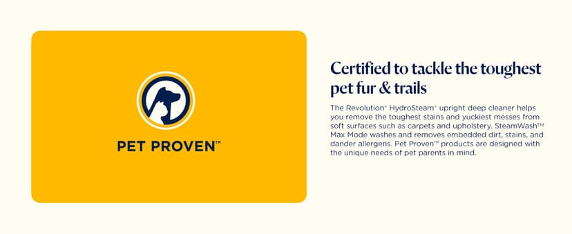 BISSELL Revolution HydroSteam Carpet Cleaner, Upright Deep Cleaner, HydroSteam Technology, 4-inch Self-Cleaning Tough Stain Tool & Formulas Included, 4123