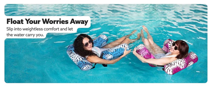 SLOOSH Inflatable Pool Floats Adult,2 Packs Floating Lounge Chairs,Blow up Pool Noodles for Adult Heavy Duty,Floating Chair for Party Summer Water Beach Lake Fun