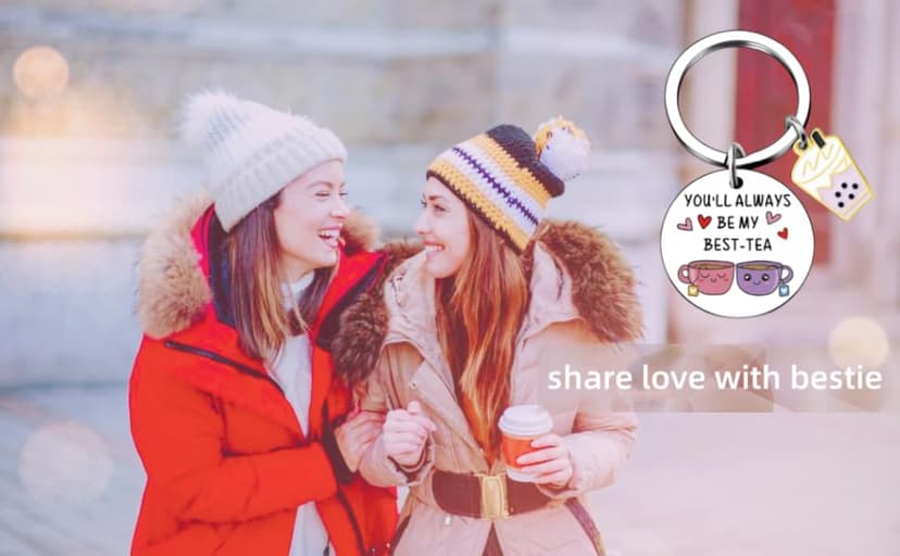 OEHEDOU Bestie Gifts for Women Best Friends - Cute & Funny Keychain Gifts