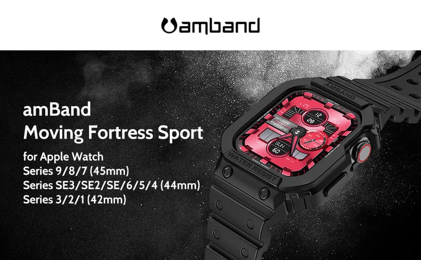 amBand E1 Rugged Band & Case for Apple Watch – Compatible with Series 1–11, SE3/SE2/SE – and Ultra 3/2/1, Lightweight Shockproof Design