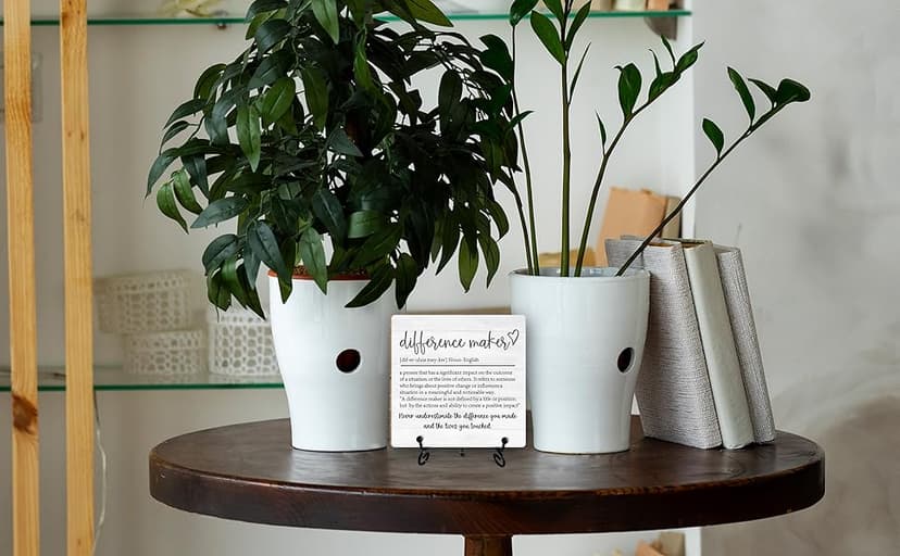 Difference Maker Gift, Inspirational Gifts Coworker Gifts For Women, Therapist Gifts, Office Christmas Gifts, Wood Plaque Sign With Stand (HG01)