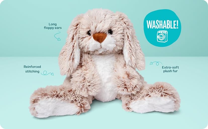 Melissa & Doug Burrow Bunny Stuffed Animal Plushie with Big Feet, Floppy Ears & Fluffy Tail, Adorable Pretend Play Toddler Toys for Girls & Boys 3+