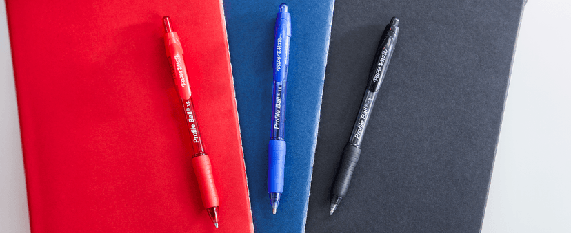 Paper Mate Profile Retractable Ballpoint Pens, Bold Point (1.4mm), Black Ink, 12 Count - Writing, Journaling, Office Supplies