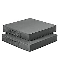 Love's cabin Memory Foam Chair Cushions Set of 4, 15.5"x15.5"x3.5" Indoor & Outdoor Seat Pads for Dining, Kitchen, Office, Patio Chairs - Grey