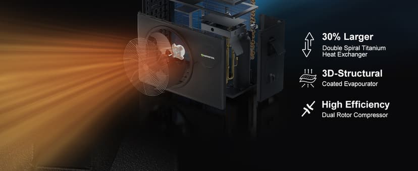 120000BTU Inverter Pool Heat Pump, for 33000 Gallons Inground and Above Ground Pools, WiFi Capable Electric Pool Heater with Timer, Heat and Cool, Energy Efficient, 220V