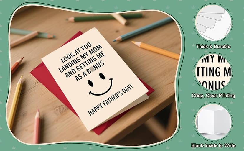 Step Dad Father's Day Gifts, Funny Fathers Day Card from Step Daughter Son Kids, Best Gag Gifts for Stepdad Bonus Dad Who Wants Nothing, Personalized Presents for Dads Father In Law Daddy Gift Ideas