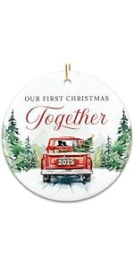 ZAGKOO First Christmas Married Ornament 2025 - Wedding Gifts for Couples 2025 - Mr and Mrs Gifts - Wedding Gift - Bridal Shower Gift for Married Newlywed Couples Bride Him Her - 1st Christmas Keepsake
