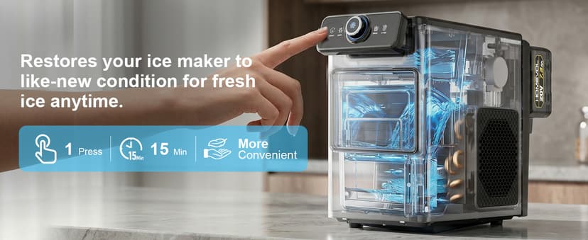 Cordless Rechargeable Battery Powered Ice Maker, 30Lbs/24H Portable Countertop Ice Machine with 2 × 20V Max 7.8Ah Battery and Charger, Self-Cleaning, 5.5H Max Runtime, Stainless Steel
