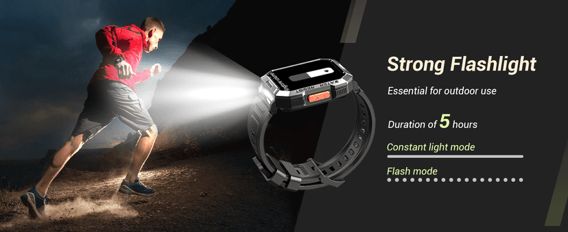 Military Smart Watch for Men (Answer/Make Calls), 2.01'' Smart Watch for Android and iPhone, Fitness Tracker with Flashlight/Compass/100 Days Battery/Heart Rate/Sleep/100+ Sport Modes(2 Straps)