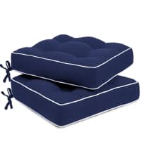 Favoyard Outdoor Seat Cushion Set 24 x 24 Inch Waterproof & Fade Resistant Patio Furniture Cushions with Removable Cover Deep Seat & Back Cushion with Tie Straps for Chair Sofa Couch