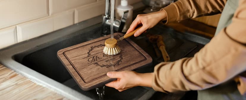 Craftique Wedding Gifts for Couples 2025, Bridal Shower Gifts- Walnut Wood Cutting Board Engraved with Mr. and Mrs. EST. 2025- Mr and Mrs/Wedding/Engagement Gift for Newlyweds Bride and Groom