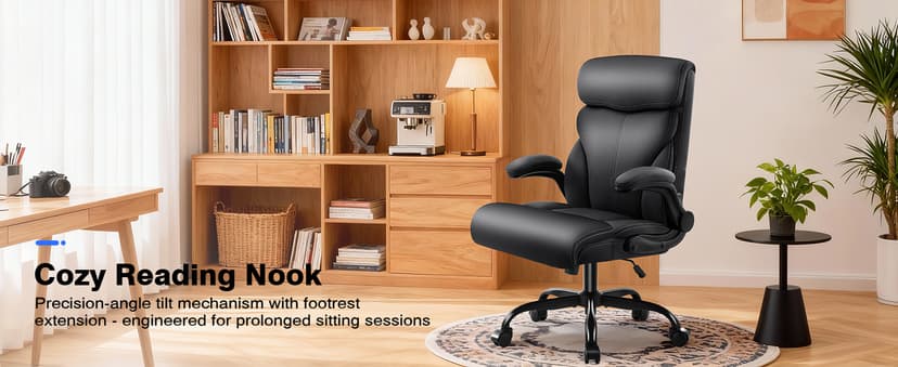 AreShark Office Chair - Executive High Back Breathable Comfy Desk Chair with Lumbar Support - Ergonomic Leather Rolling Swivel Computer Chair with Rock Function for Working Studying Gaming Relaxing