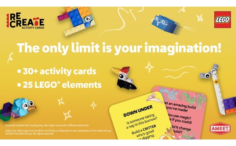 LEGO Recreate Activity Cards – Tech | Build & Play Game with 30+ Activity Cards & 25 LEGO Elements | Ages 6+