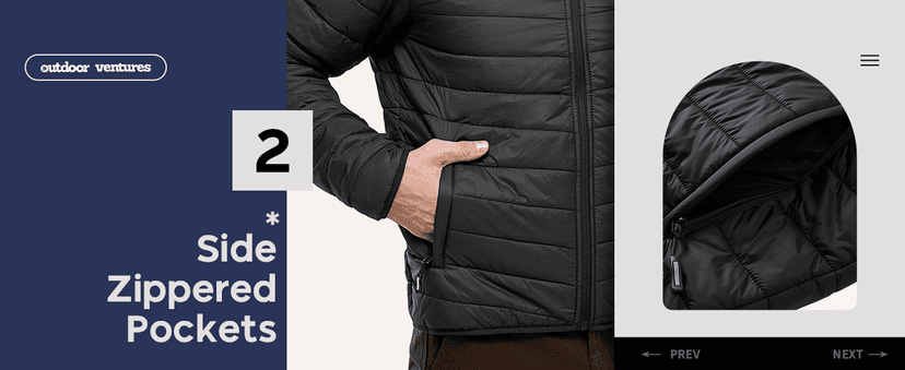 Outdoor Ventures Men's Lightweight Packable Hooded Puffer Jacket Insulated Winter Coat for Snow Ski Traveling