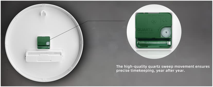 TIMESS Wall Clock, 12" Dial Non-Ticking Silent Battery Operated Analog with LCD Display for Perpetual Calendar and F° Temperature, Ideal Modern Home, Bedroom, Kitchen, Office Decor (Blue)