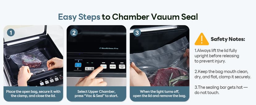 DualCore CVS101 Chamber Vacuum Sealer for Liquids & Sous Vide, 6L Dual Vacuum Zones & Extra-Wide Bag Clamp, 230W Dual-Core Dry Pump x4, Commercial-Grade Food Packaging Machine for Home Use