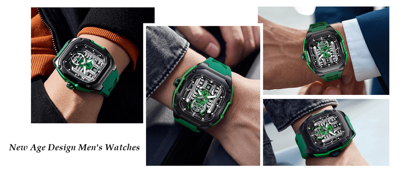 LILUOKE Mens Watches, Wrist Watches Luminous Design, Big Face Fashion Quartz Black Watch 30ATM, Casual Watch for Men Unique Gifts for Men