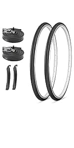 26x2.125 Cruiser Bike Tires: MOHEGIA 2-Pack 26 Inch Folding Tires with Pair Bike Tubes & Tire Levers Replacement Set for Beach Cruiser and Urban Commuting Bicycle