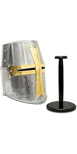 300 Spartan Helmet Medieval Armour King Leonidas Greek Spartan 300 Roman Helmet with Wooden Stand Rustic Vintage Home Decor Gifts