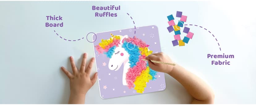 1500 fabric pieces, 6 thick boards, arts and crafts activities, birthday gift ideas, 4 5 6 7 8 years old kits, unicorn gifts Jackinthebox Poke Art Magical Flower Pressing Craft Kit for Girls, Ages 4-8 B0D839DLTL