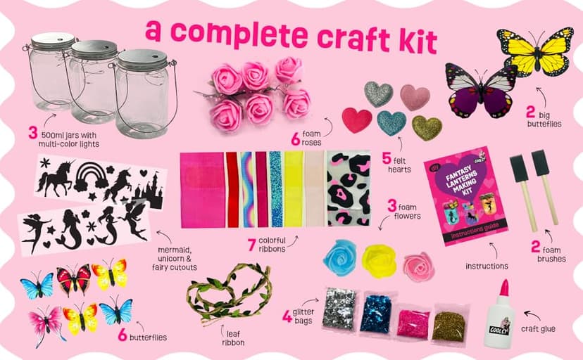 Light-up Unicorn Fairy & Mermaid Lanterns Craft Kit – Christmas Gifts for 8 9 10 11 12 Year Old Girls - Creative Art Girl Toys 8-10 Years Old and Up - Craft Kits for Girls Ages 8-12 - Tween Gift Ideas