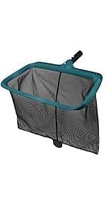 Poolvio Swimming Pool Leaf Skimmer Net, with 5 Sections Telescopic Aluminum Pole & Nylon Medium Fine Mesh Pool Net, Pool Cleaning Tool for Removing Leaves & Debris